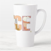 Pumpkin Spice Seizoensgebonden woorden Logo Art Latte Mok (Rechts)