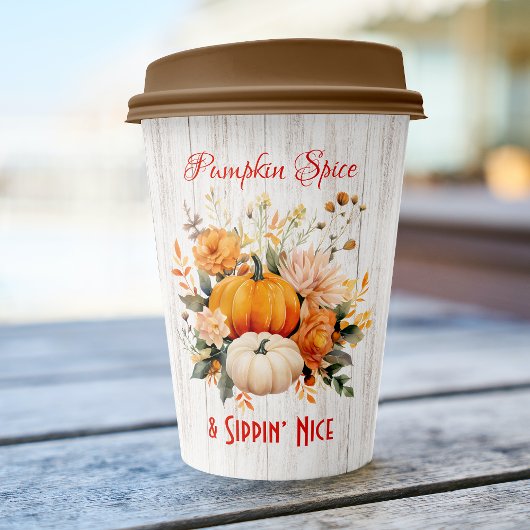 Pumpkin Spice & Sippin' Nice – Herfst Papieren Bekers