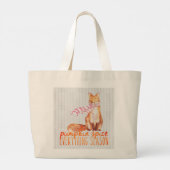 Pumpkin Spice Sitting Fox Grote Tote Bag (Achterkant)
