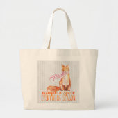 Pumpkin Spice Sitting Fox Grote Tote Bag (Voorkant)
