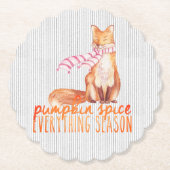 Pumpkin Spice Sitting Fox Kartonnen Onderzetters (Voorkant)