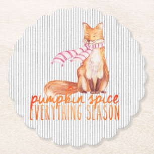 Pumpkin Spice Sitting Fox Kartonnen Onderzetters