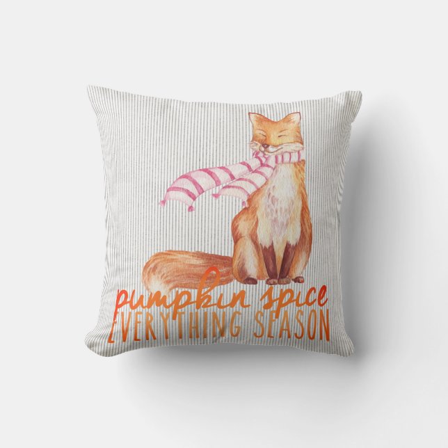 Pumpkin Spice Sitting Fox Kussen (Voorkant)