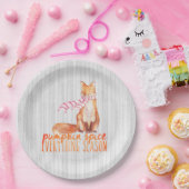 Pumpkin Spice Sitting Fox Papieren Bordje (Feest)