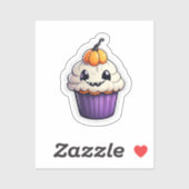 Pumpkin Spice Smiles: Halloween Cupcake Sticker (Vel)