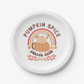 Pumpkin Spice Social Club – Cute Fall PSL Papieren Bordje (Voorkant)