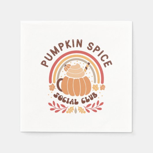 Pumpkin Spice Social Club – Cute Fall PSL  Servet (Voorkant)
