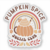 Pumpkin Spice Social Club – Cute Fall PSL  Sticker (Voorkant)
