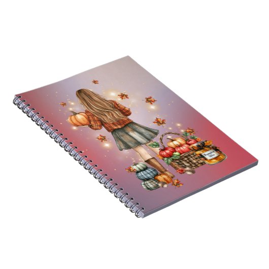 Pumpkin Spice Sparkle Notebook Notitieboek (Rechterzijde)