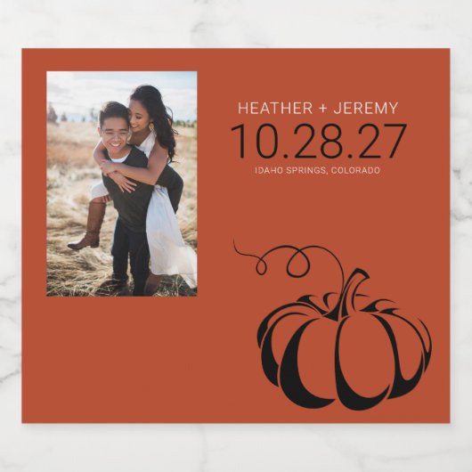 Pumpkin Spice Sparkling Wijnetiket (Enkel label)