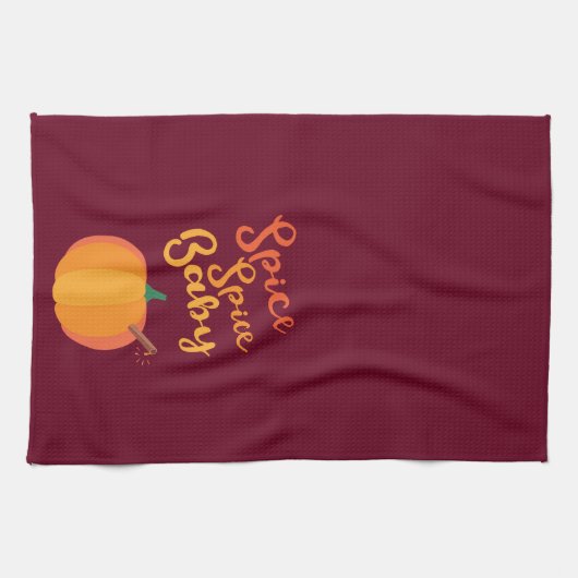 Pumpkin Spice "Spice Spice Baby" Keukenhanddoek (Horizontaal)