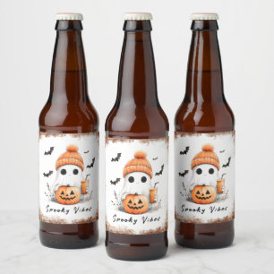 Pumpkin Spice Spooky Vibes gepersonaliseerd Bier Etiket