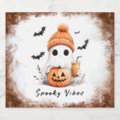 Pumpkin Spice Spooky Vibes gepersonaliseerd Bier Etiket (Enkel label)