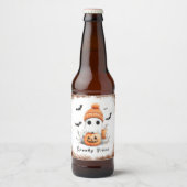 Pumpkin Spice Spooky Vibes gepersonaliseerd Bier Etiket (Voorkant)