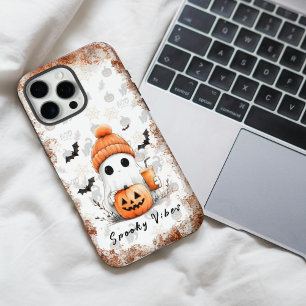 Pumpkin Spice Spooky Vibes gepersonaliseerd iPhone 16 Pro Max Hoesje
