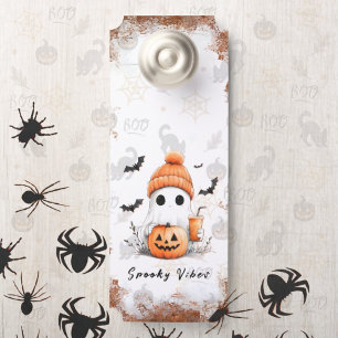 Pumpkin Spice Spooky Vibes gepersonaliseerd Deurhanger