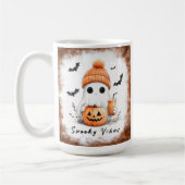 Pumpkin Spice Spooky Vibes gepersonaliseerd Koffiemok (Links)