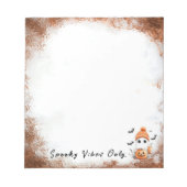 Pumpkin Spice Spooky Vibes gepersonaliseerd Notitieblok (Voorkant)