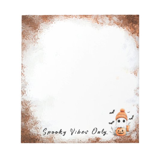 Pumpkin Spice Spooky Vibes gepersonaliseerd Notitieblok (Voorkant)