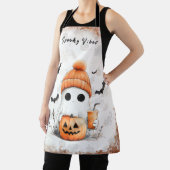 Pumpkin Spice Spooky Vibes gepersonaliseerd Schort (Insitu)