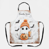 Pumpkin Spice Spooky Vibes gepersonaliseerd Schort (Voorkant)
