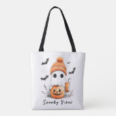 Pumpkin Spice Spooky Vibes gepersonaliseerd Tote Bag (Achterkant)