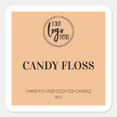 Pumpkin Spice Square Border Uw Logo Kandeletiket Vierkante Sticker (Voorkant)