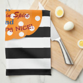Pumpkin Spice Striped Kitchen Towel Theedoek (Quarter Fold)