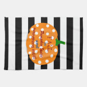 Pumpkin Spice Striped Kitchen Towel Theedoek (Horizontaal)