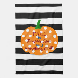 Pumpkin Spice Striped Kitchen Towel Theedoek