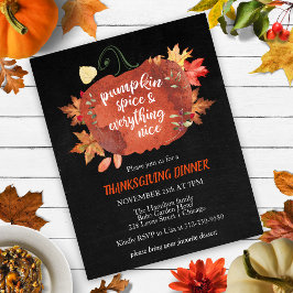 Pumpkin Spice Thanksgiving Budget Invitation
