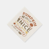Pumpkin Spice Typographic Autumn Cocktail Napkin Servetten (Hoek)