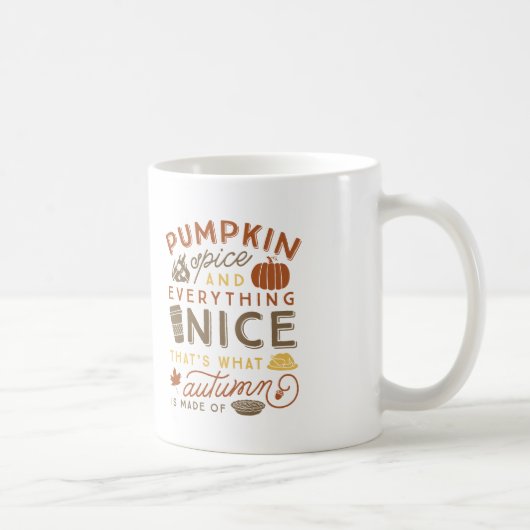 Pumpkin Spice Typographic Autumn Coffee Mok (Rechts)