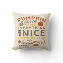 Pumpkin Spice Typographic Autumn Sierkussen
