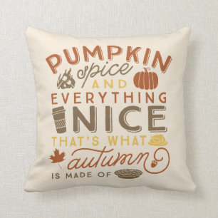 Pumpkin Spice Typographic Autumn Sierkussen