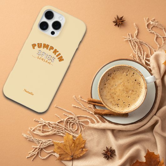Pumpkin Spice Vibes Personalize Name Phone Case iPhone Hoesje