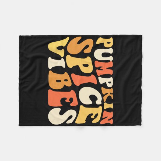 Pumpkin Spice Vibes Retro Herfst Vibes Fleece Deken (Voorkant (Horizontaal))