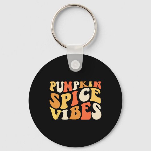 Pumpkin Spice Vibes Retro Herfst Vibes Sleutelhanger (Voorkant)