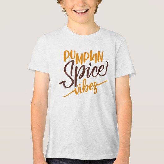 Pumpkin Spice Vibes Tri-Blend Shirt (Voorkant)