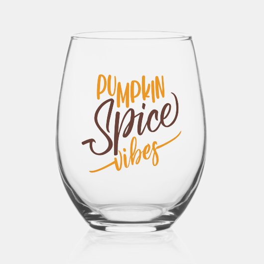Pumpkin Spice Vibes Wijnglas Zonder Voet (Voorkant)