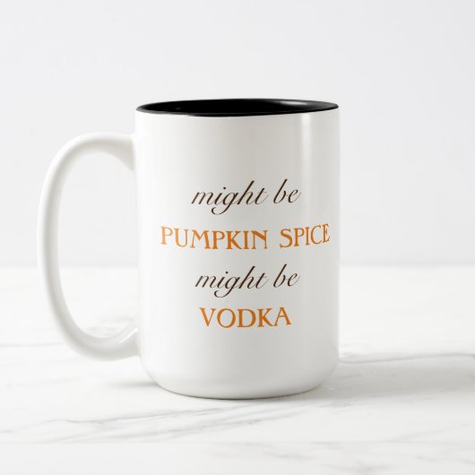 Pumpkin Spice Vodka Funny Herfst Coffee Mok (Links)