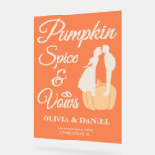 Pumpkin Spice & Vows | Fall Wedding Welkom Acryl Bord (Hoek)