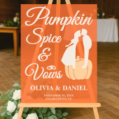 Pumpkin Spice & Vows | Fall Wedding Welkom Acryl Bord