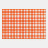 Pumpkin Spice Waterverf Gingham Sinaasappel Inpakpapier Vel (Voorkant 3)