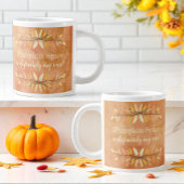 Pumpkin Spice Waterverf Oranje herfst Leaf Border Grote Koffiekop