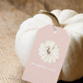 Pumpkin Spice Waterverf Pumpkin| Wit en Roze Cadeaulabel
