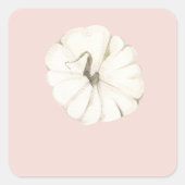 Pumpkin Spice Waterverf Pumpkin| Wit en Roze Vierkante Sticker (Voorkant)