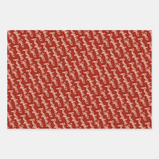 Pumpkin Spice witte script Happy Thanksgiving Inpakpapier Vel (Voorkant)