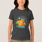 Pumpkin Spirit Magic Fun Halloween Dieren & Maan Tri-Blend Shirt (Voorkant)