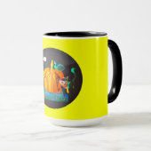 Pumpkin Spirit Mug – Cute Halloween Animals & Moon Mok (Voorkant rechts)